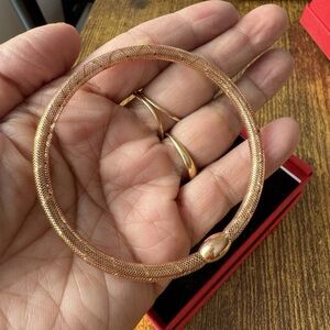 18k  ROSE gold Light Weight Eternity SOFT OMEGA MESH Bracelet STRETCHABLE